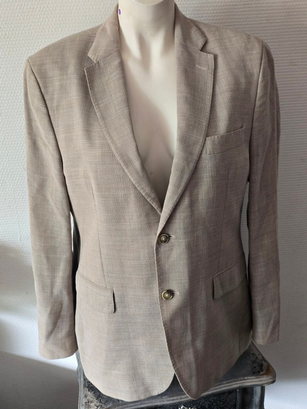 Floris Duetz Heren Blazer - Beige - Maat 26, Maat 52/54 (L), Beige, Ophalen of Verzenden, Floris Duetz