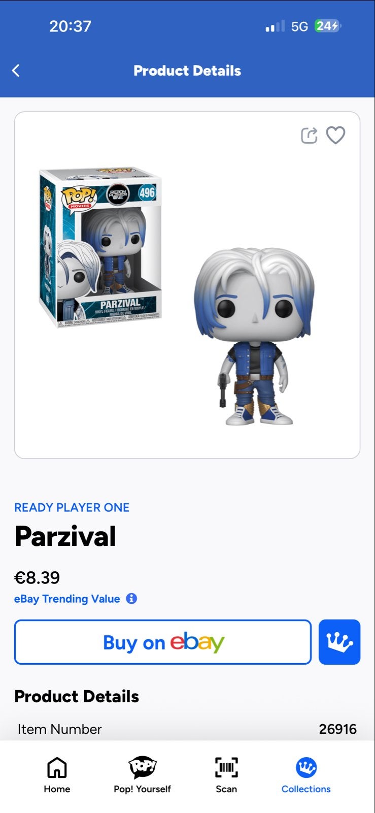 Funko Pop! Movies: Ready Player One - Parzival #496, Ophalen of Verzenden, Zo goed als nieuw