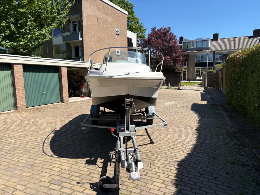 Jeanneau Merry Fisher 480 HB met Mariner 50pk, Gebruikt, 5 m, Minder dan 70 pk, Elektrische start