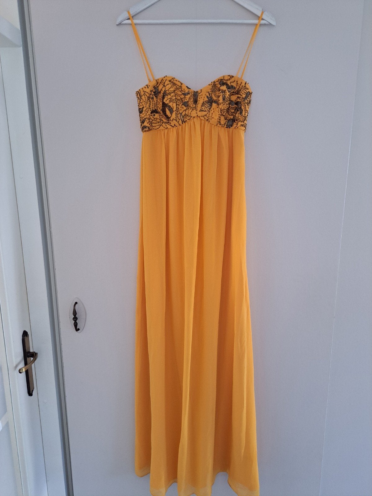 Ted Baker London Gele Maxi Jurk met Kralen - Maat 1 (XS), Geel, Nieuw, Ophalen of Verzenden, Ted Baker London