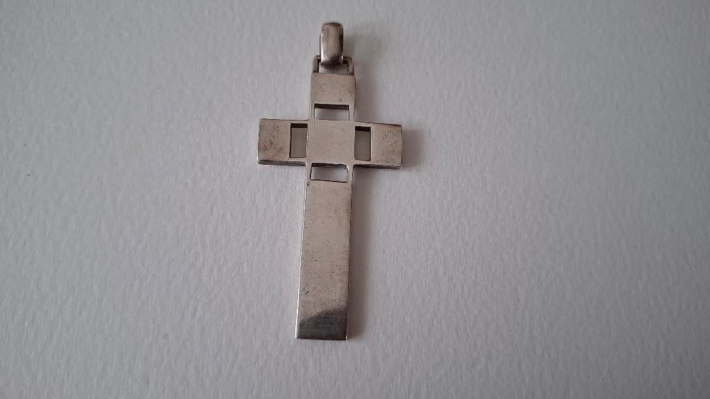 hangertje kruisje zilver 925, Sieraden, Tassen en Uiterlijk, Kettinghangers, Verzenden, Zo goed als nieuw, Kruis of Symbool, Zilver