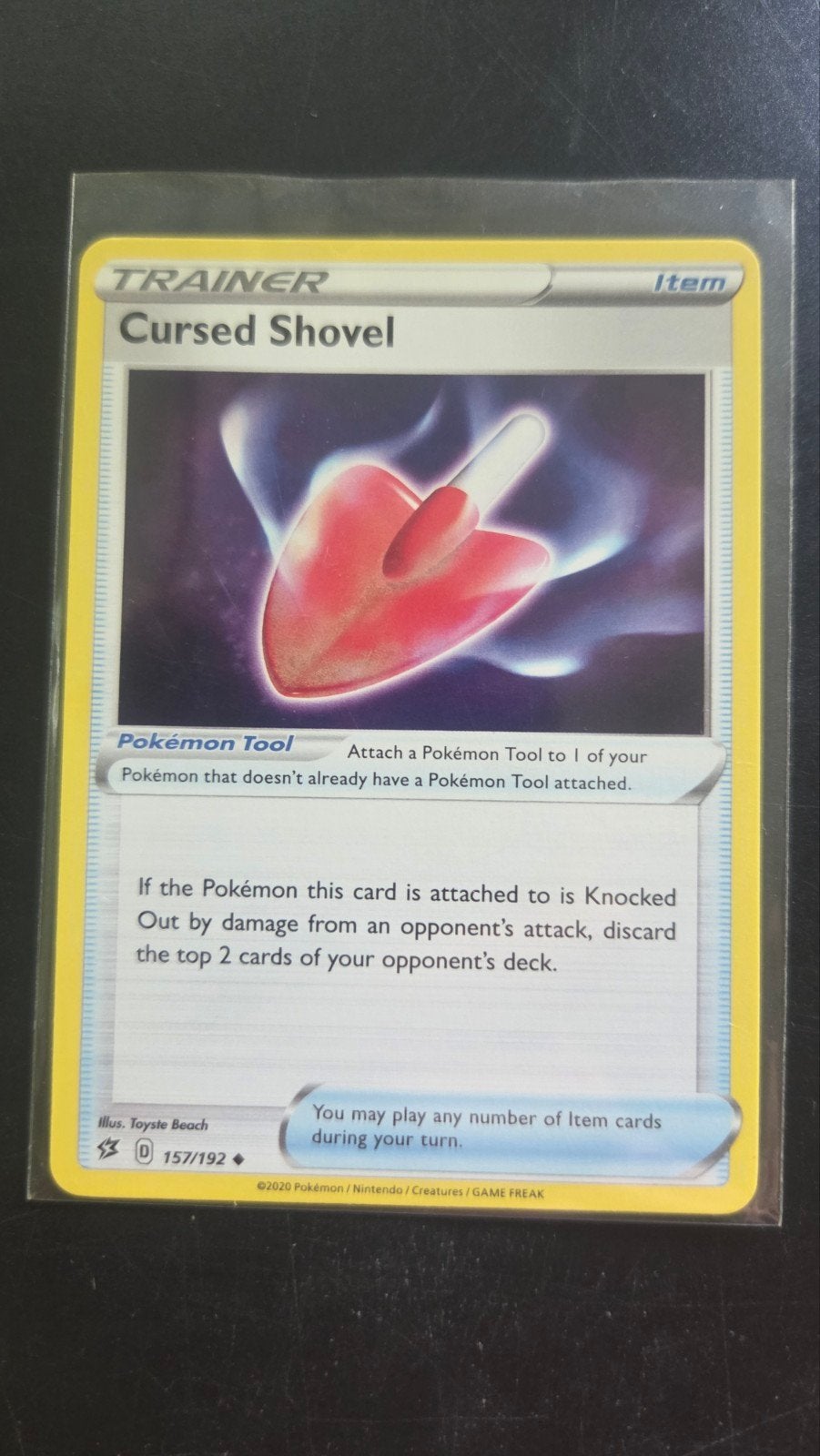 Cursed Shovel 157/192 Rebel Clash Pokémon Kaart, Verzenden, Zo goed als nieuw, Losse kaart