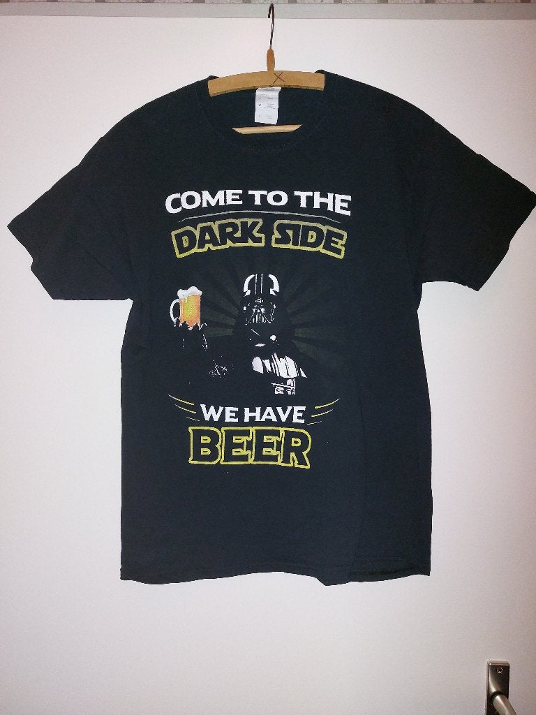 Heren t-shirt, Darkside, mt M, Ophalen of Verzenden, Zo goed als nieuw, Maat 48/50 (M), Zwart