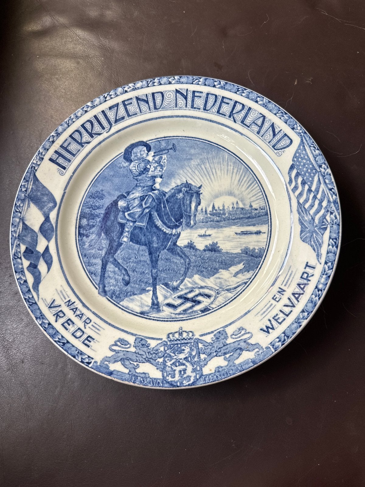 Historisch Herrijzend Nederland bord - WOII herdenking, Antiek en Kunst, Ophalen of Verzenden