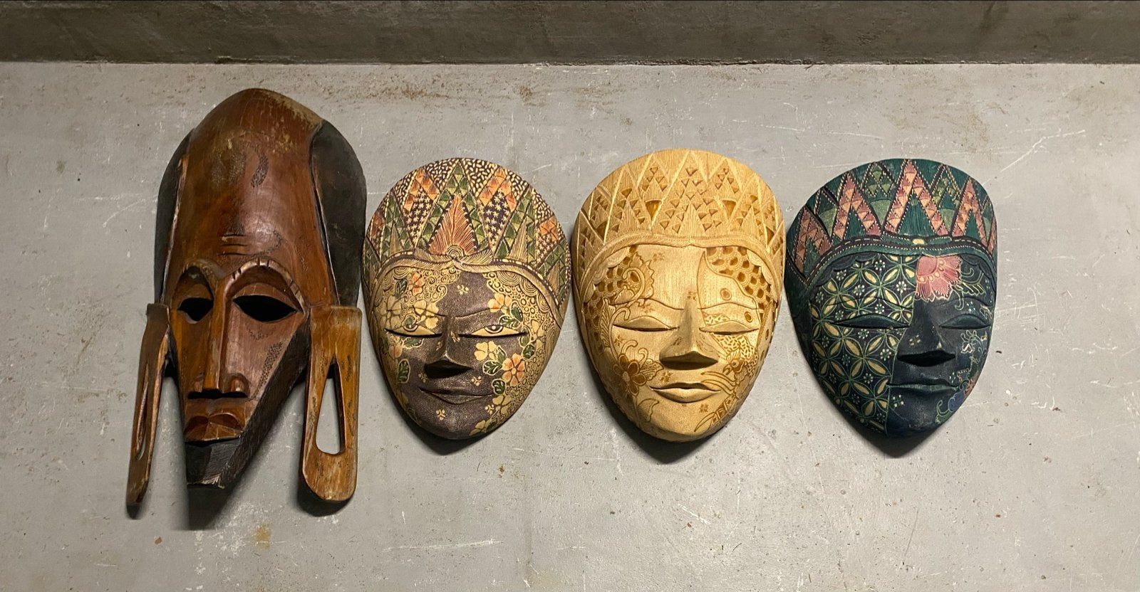 Handgesneden houten maskers uit Kenia, Hout, Afrika, Masker, Ophalen of Verzenden