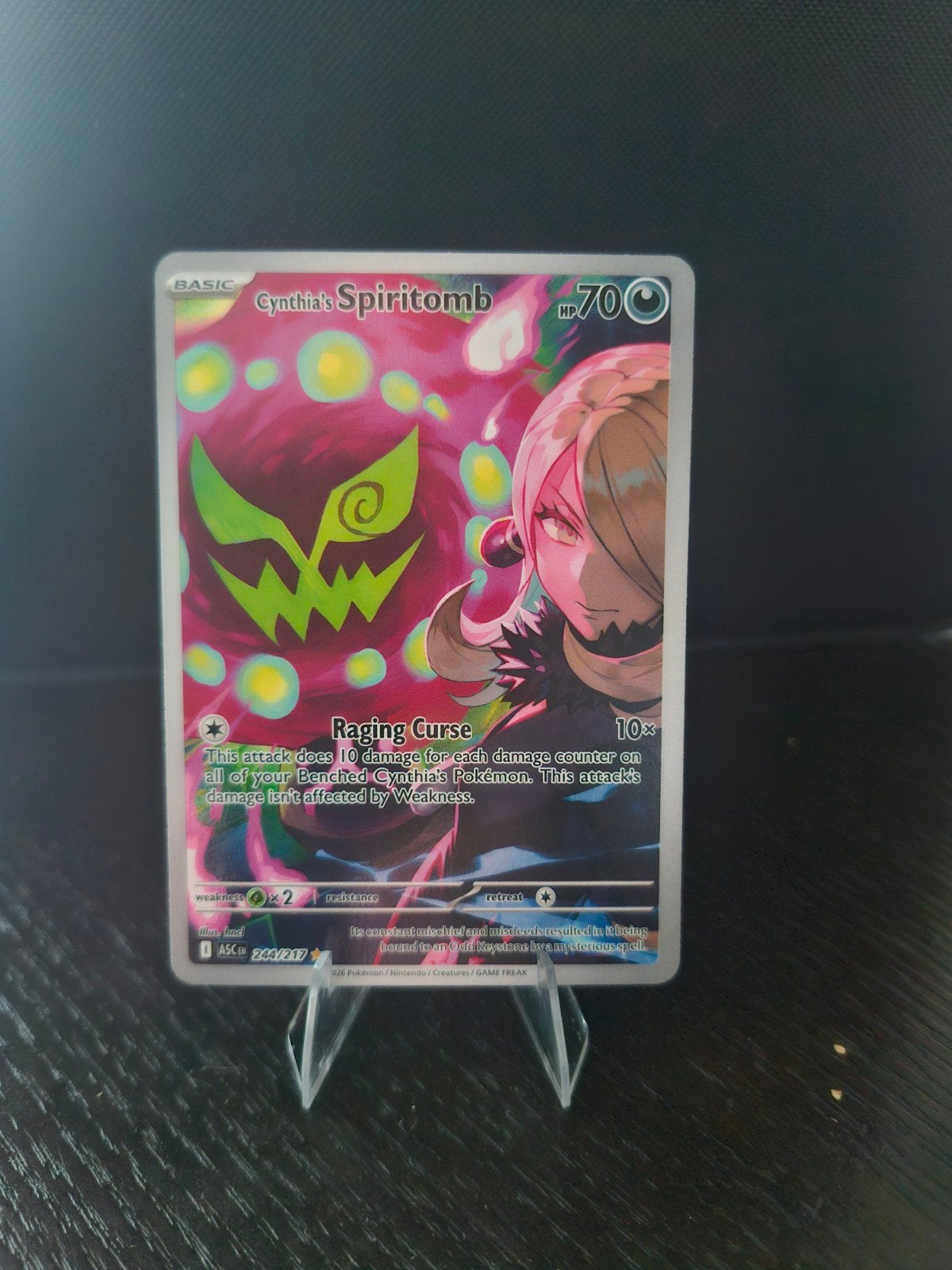 Cynthia's Spiritomb Pokémon Kaart (Full Art) Ascended heroes, Ophalen of Verzenden, Zo goed als nieuw, Losse kaart, Foil