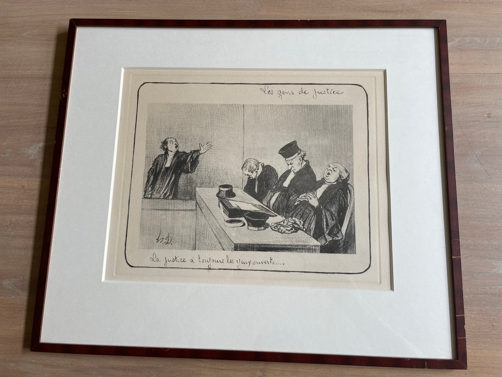 Honoré Daumier - La justice a toujours les yeux ouverts..., Dagelijks leven, 1800 - 1899, Ophalen of Verzenden, Gesigneerd