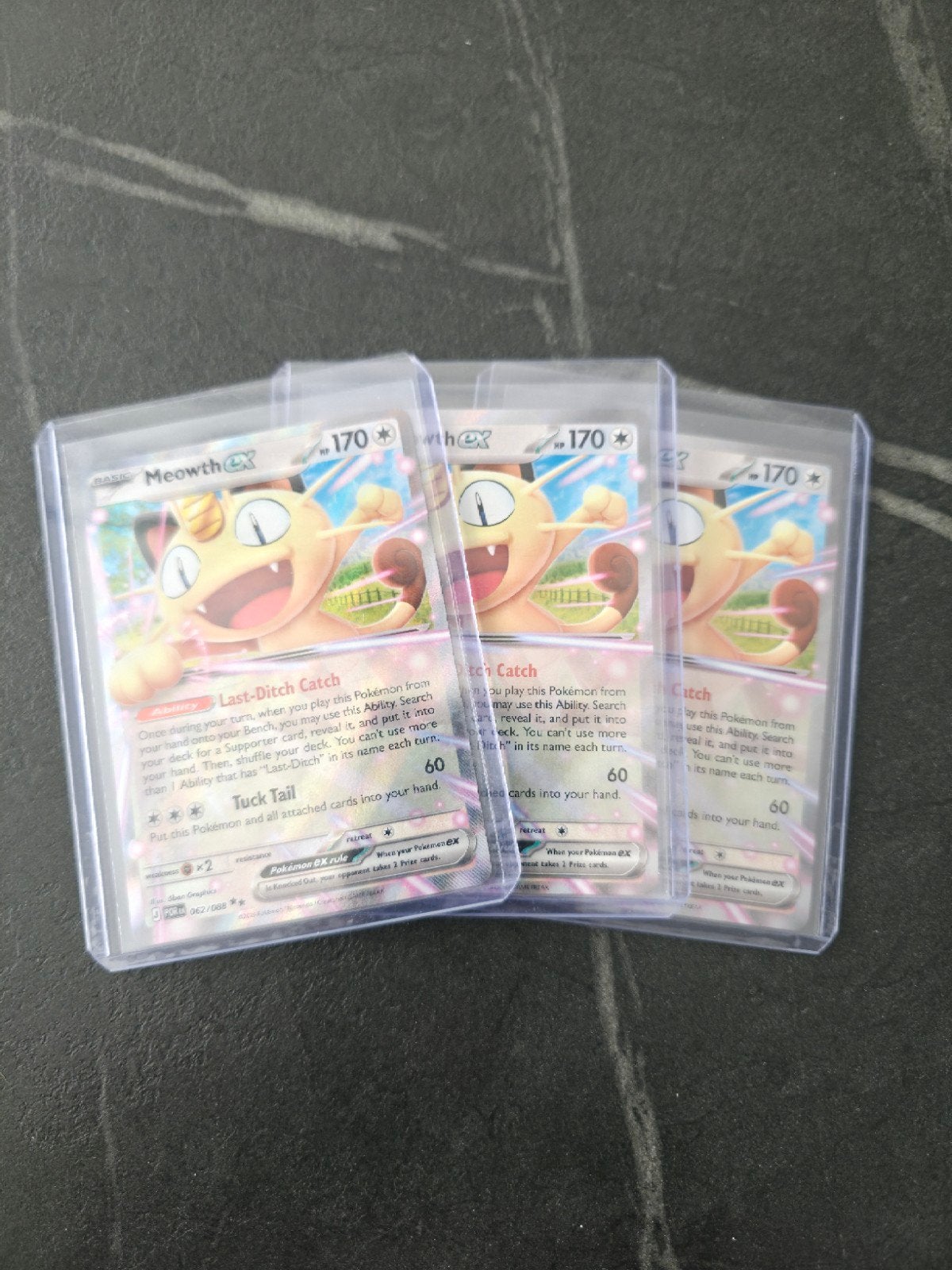 Meowth ex 062 por, Ophalen of Verzenden, Zo goed als nieuw, Meerdere kaarten