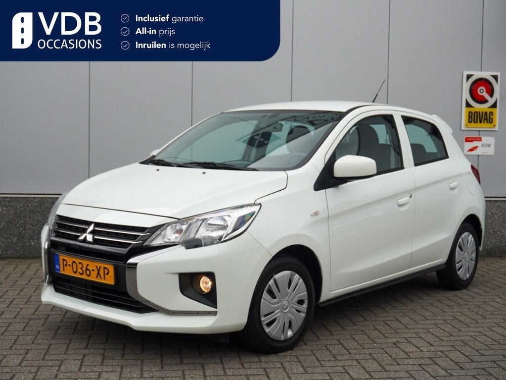 Mitsubishi Space Star 1.2 Connect+ CarPlay | NAP | Airco | B, Auto's, Mitsubishi, 12 maanden, Stof, Gebruikt, Wit