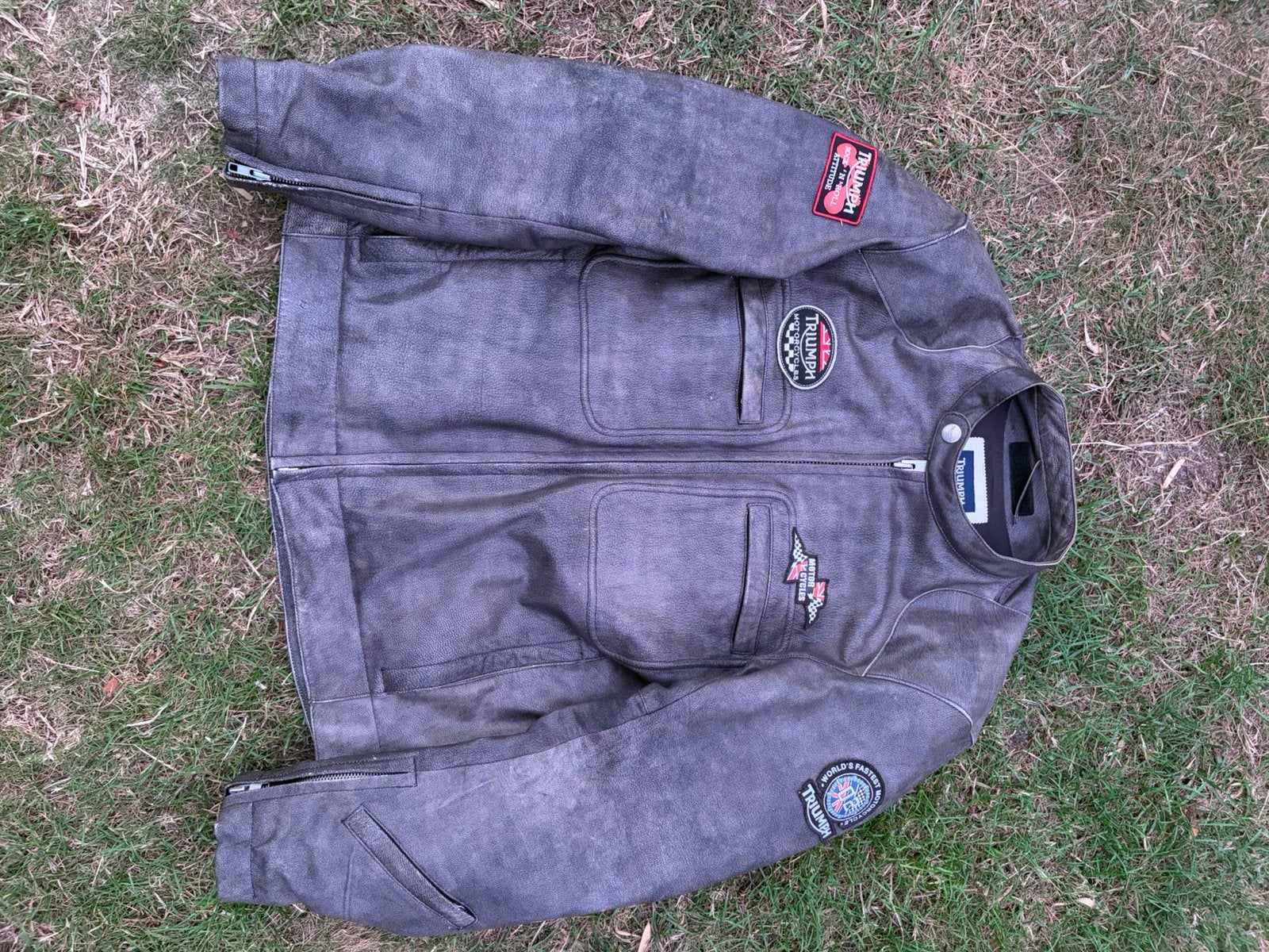 Triumph leren motorjas (café racer) maat L, Ophalen of Verzenden, Tweedehands, Jas | leer