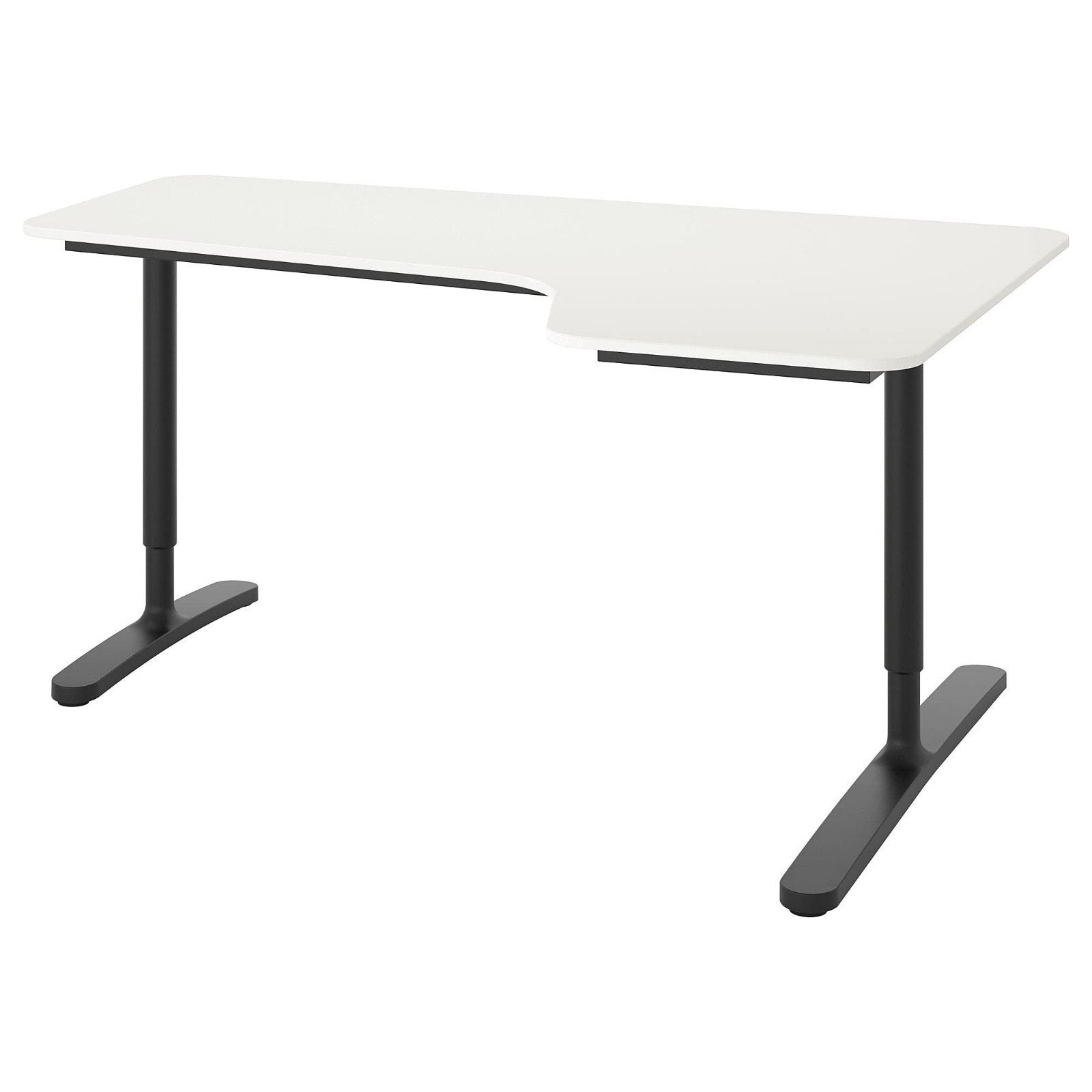 I.z.g.st. Ikea Bekant bureau wit/zwart, verstelbaar, incl. k, Ophalen, Zo goed als nieuw, IKEA, Computerbureau