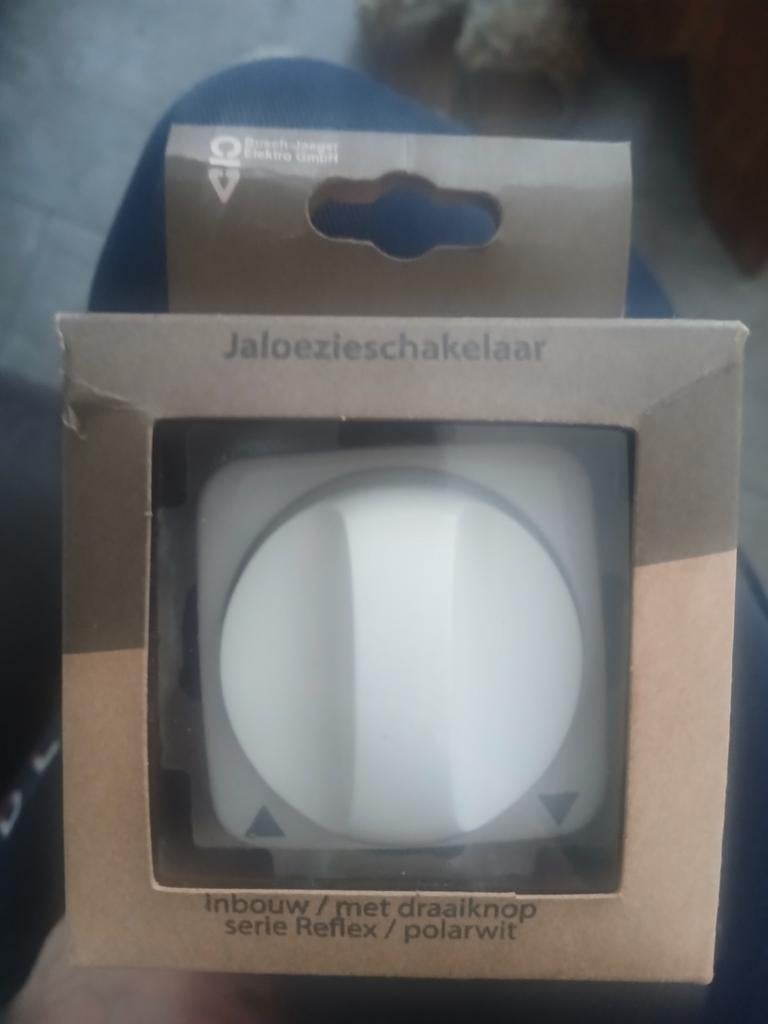 Jaloezieschakelaar Inbouw Draaiknop Reflex Polairwit, Ophalen, Nieuw, Schakelaar