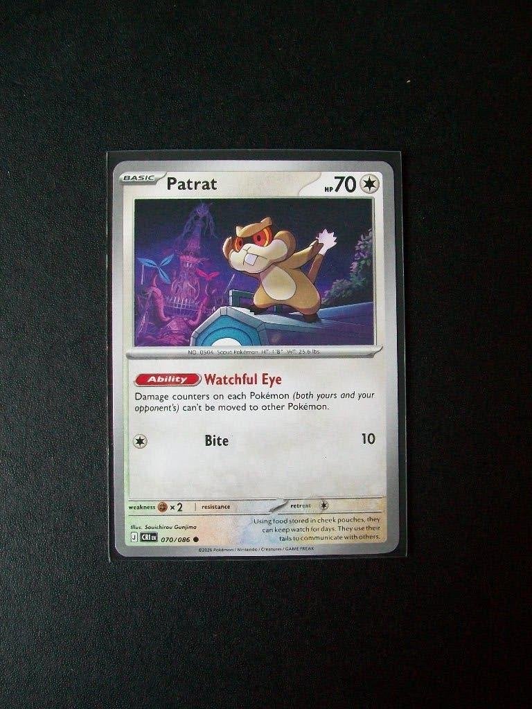 2647: Nieuwe Pokemon Kaart PATRAT HP 70 (070/086), Verzenden, Nieuw, Losse kaart