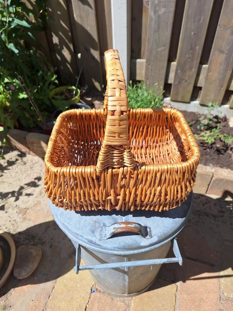 Kinder boodschappen mandje - Riet - 29x20x28 cm, Gebruikt, Mand, Ophalen of Verzenden, Riet