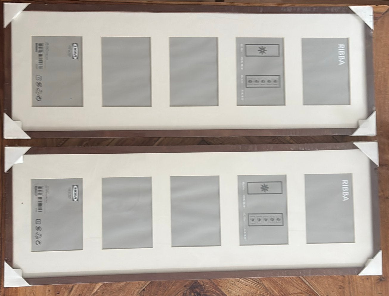 2 Ikea fotolijsten Ribba: passe-partout voor 5 foto’s., Audio, Tv en Foto, Fotografie | Fotolijsten, Ophalen, Met glas, Hout, Nieuw