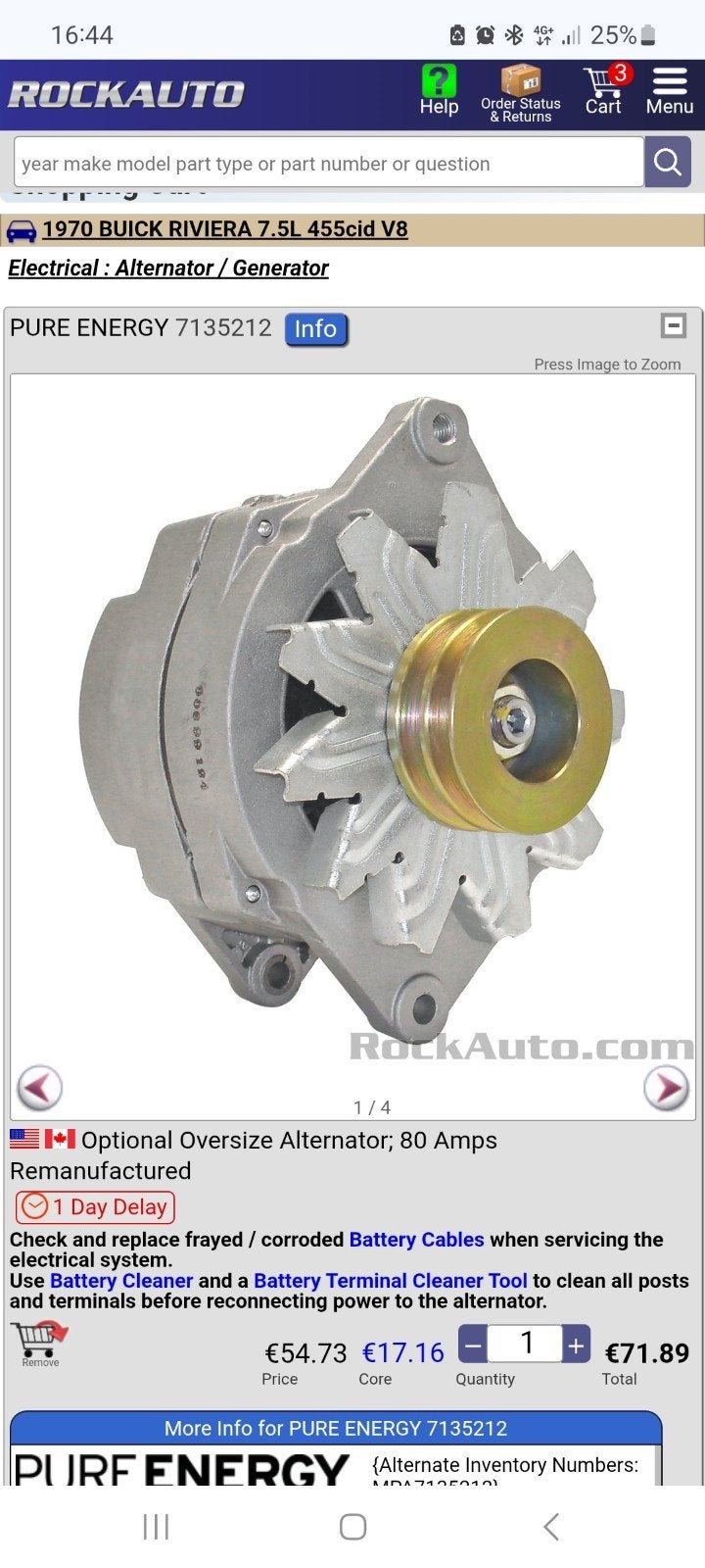 PURE ENERGY Dynamo 7135212 voor Buick 1970, PURE ENERGY, Onbekend, Buick, Ophalen of Verzenden