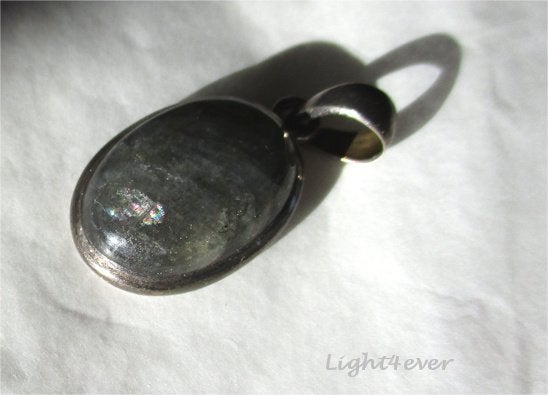 Labradoriet - Galaxyiet hanger in 925 sterling zilver, Ophalen of Verzenden, Mineraal