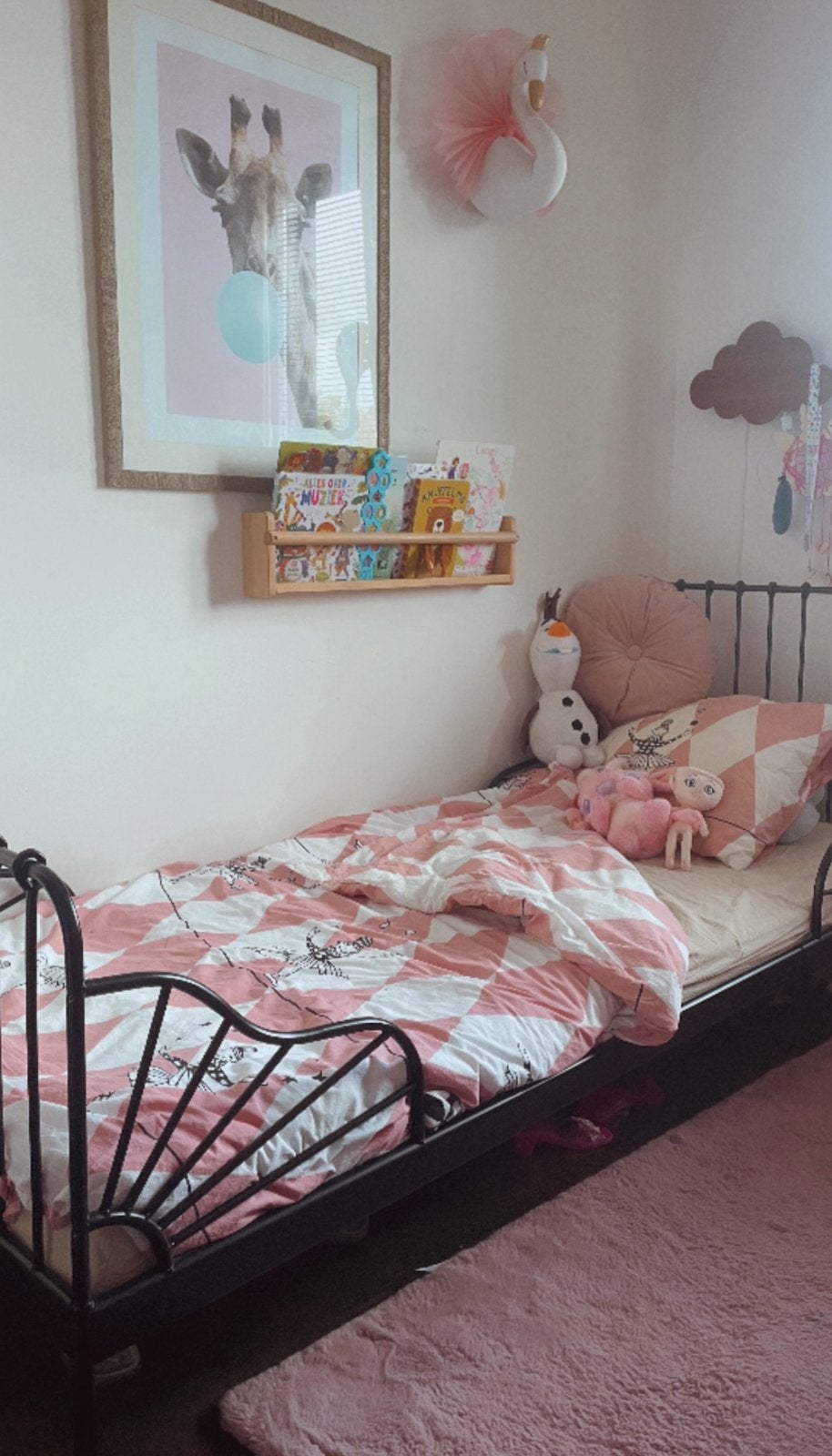 Meegroeibed minnen ZWART, Kinderen en Baby's, Ophalen, Gebruikt, 70 tot 85 cm, Matras