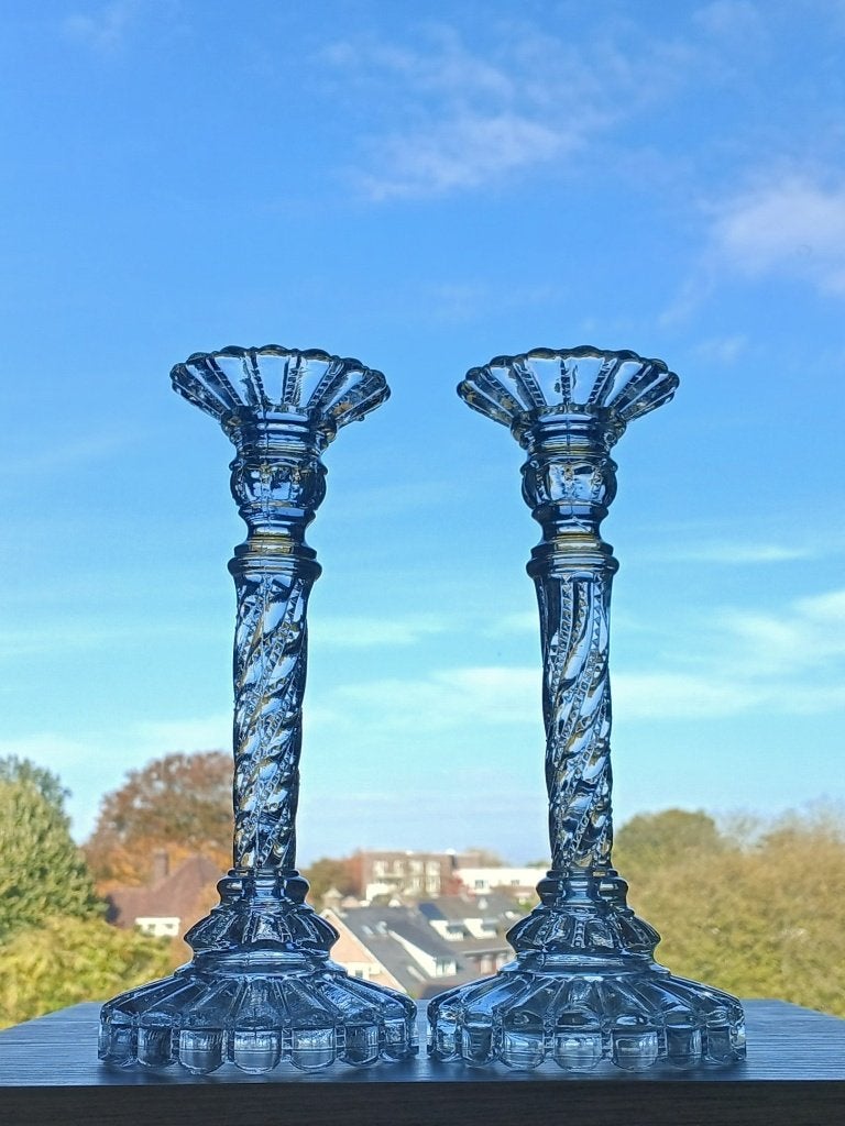 Kandelaar (2x2) Brockwitz 1915 Art Nouveau, Ophalen of Verzenden, Kristal