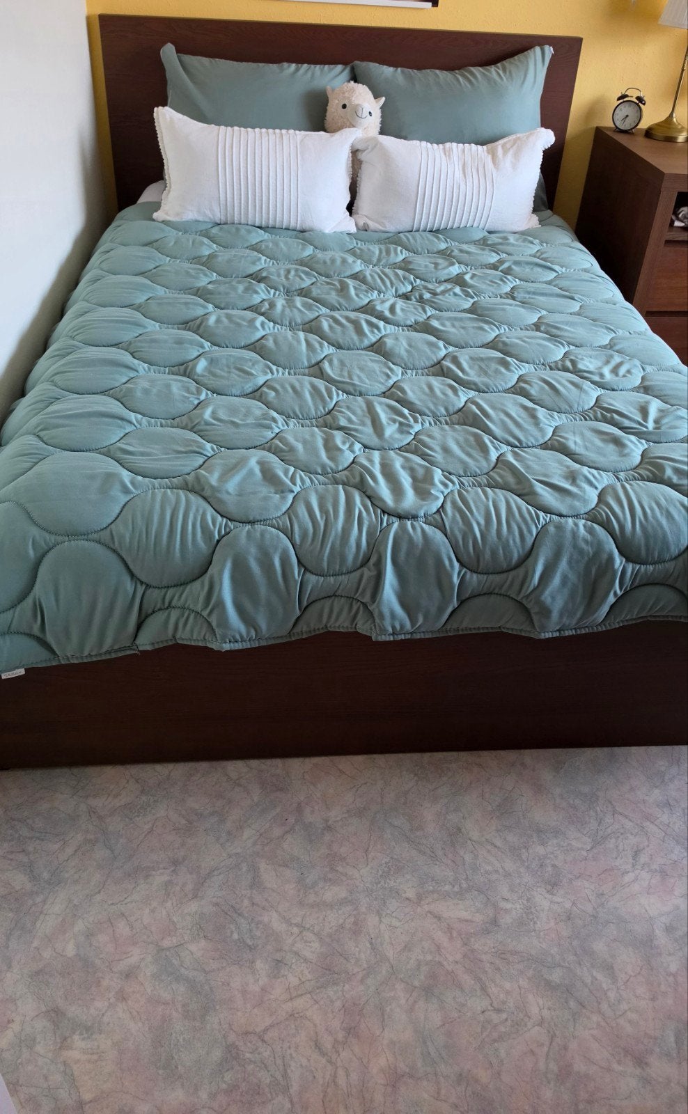 Complete slaapkamer in donker houten kleur, Ophalen, Gebruikt, Tweepersoons