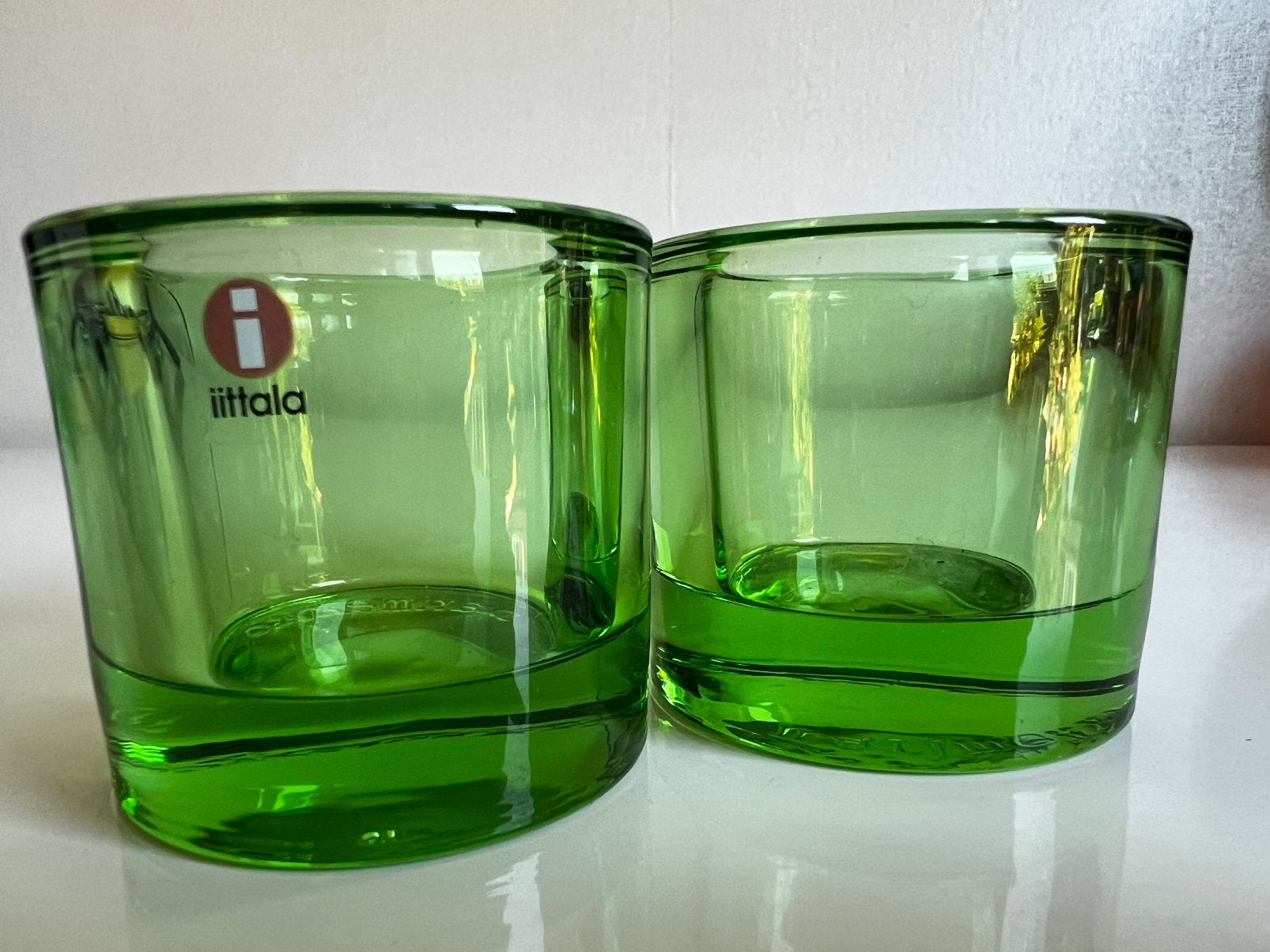 Set 2 Iittala KIVI Marimekko Waxinelichthouder~Appelgroen, Huis en Inrichting, Waxinelichthouder, Ophalen of Verzenden, Iittala