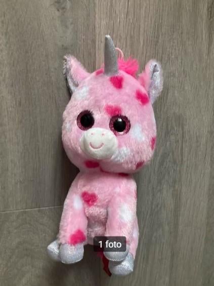 Unicorn knuffel roze, Overige typen, Ophalen of Verzenden, Zo goed als nieuw, Roze
