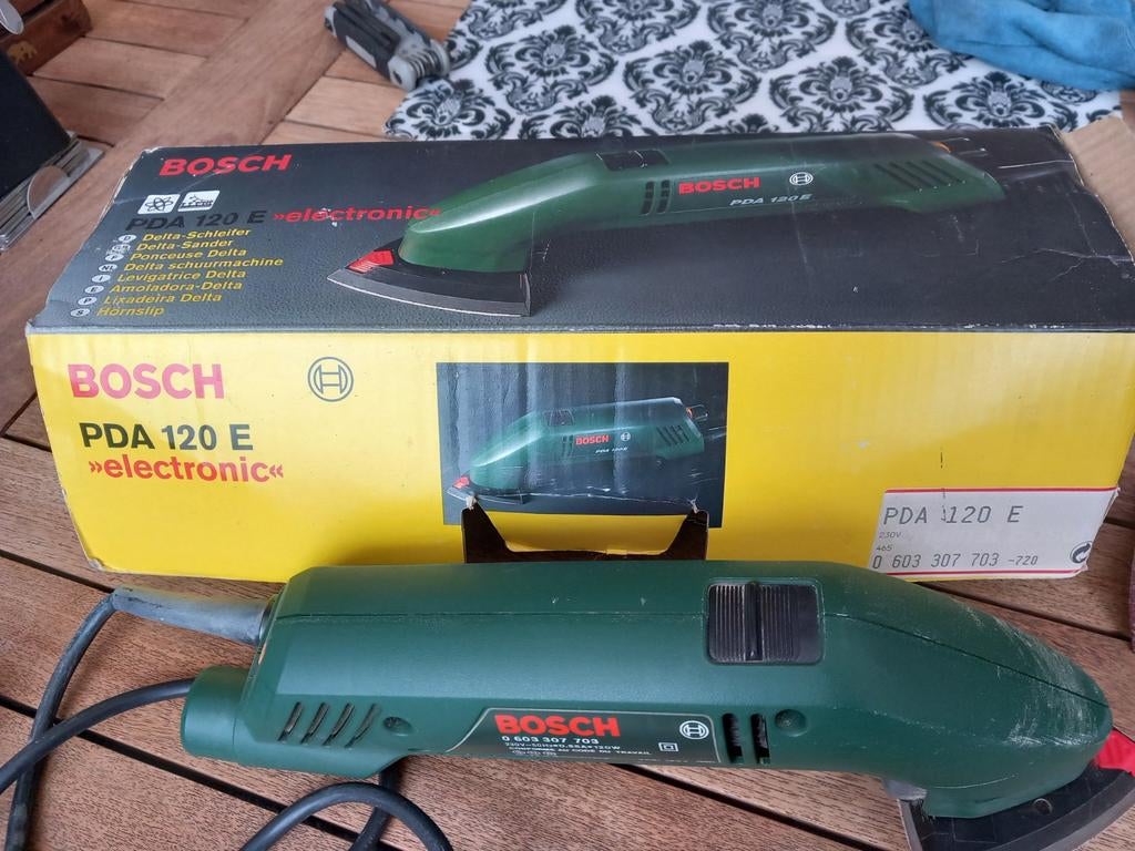 Bosch PDA 120 E Delta schuurmachine, Ophalen, Gebruikt, Minder dan 600 watt, Vlakschuurmachine