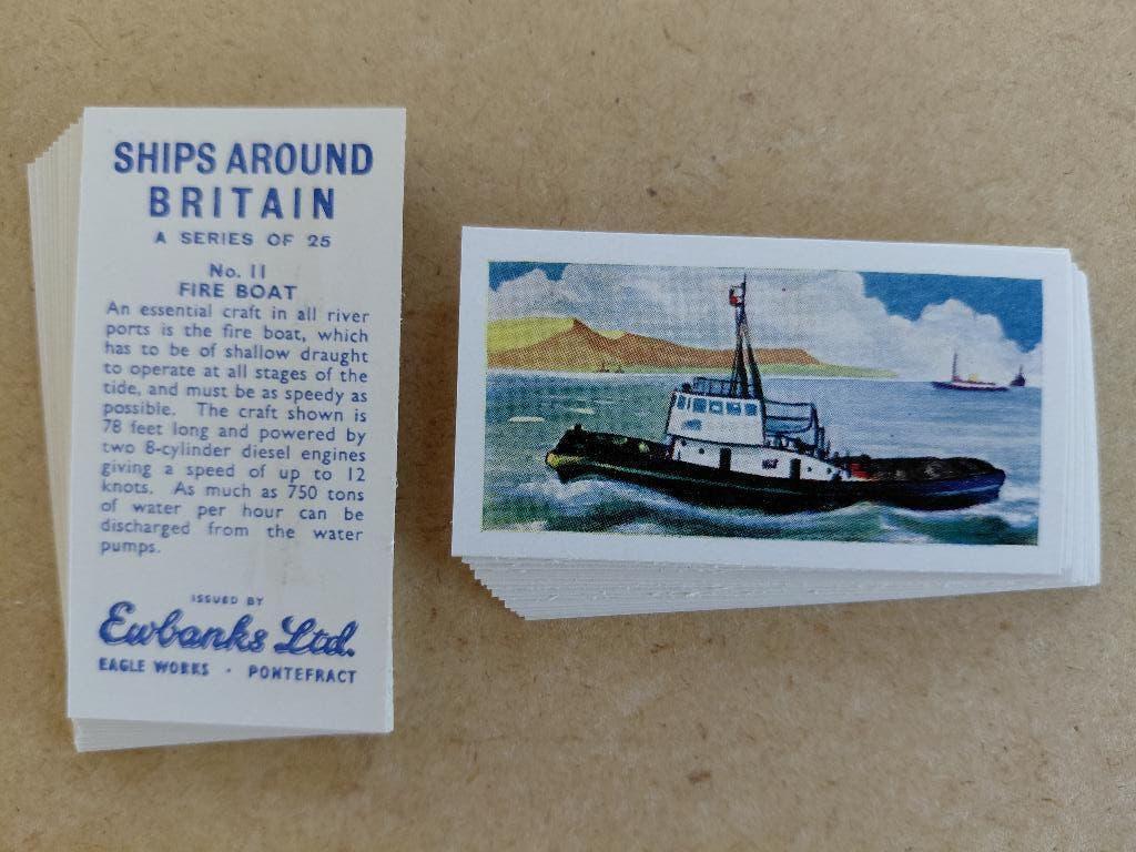 Ships Around Britain complete set 25 trade cards schepen, Verzamelen, Ophalen, Gebruikt, Kaart, Foto of Prent