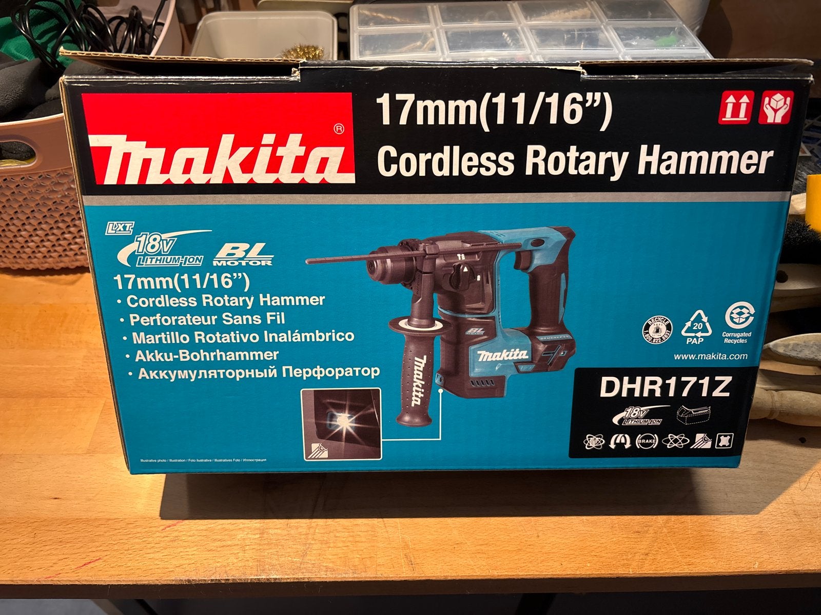 Makita DHR171Z Accu-Boorhamer 18V (17mm), Ophalen of Verzenden, Nieuw, Boor- en/of Breekhamer, Klopboormechanisme