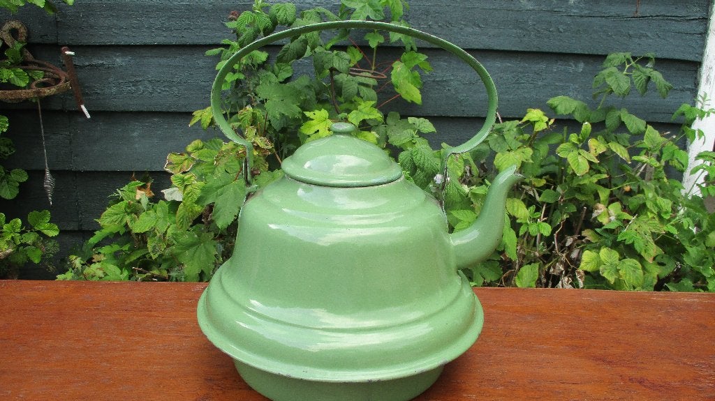 ketel - waterketel - reseda groen, Ophalen of Verzenden