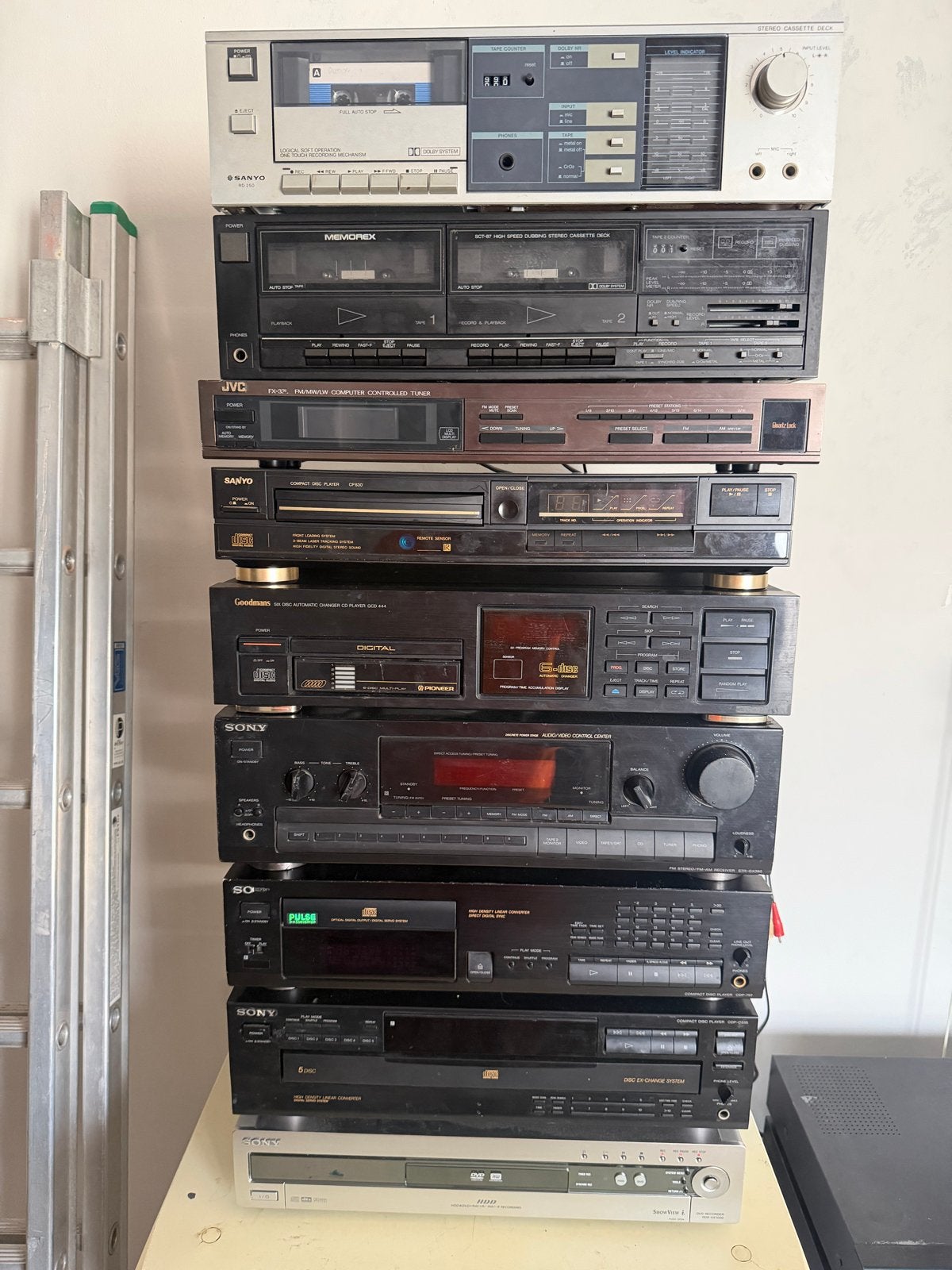 Grote verzameling vintage audioapparatuur - Denon, Sony, JVC, Overige merken, Gebruikt, Cassettedeck, Losse componenten