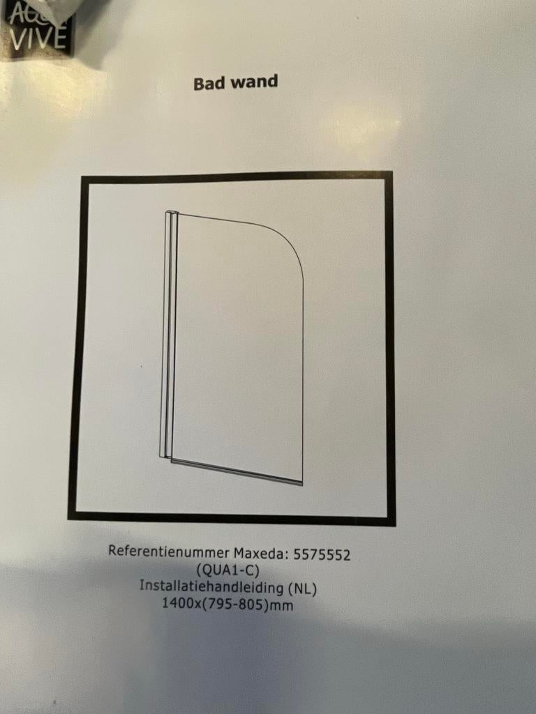 Badwand Aqua Vive 1400x(795-805)mm, Ophalen, Nieuw