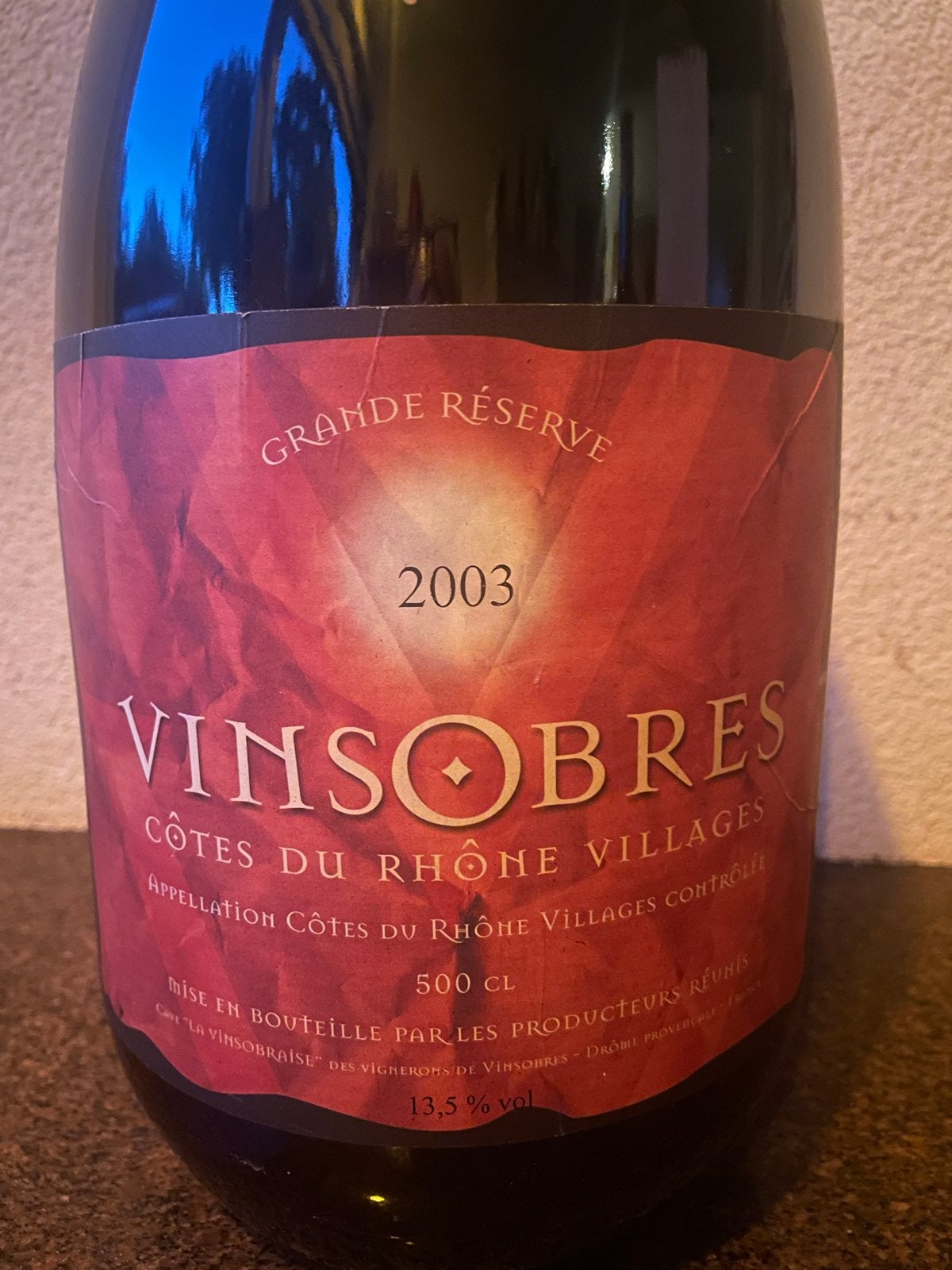 Vinsobres Grande Réserve  2003  -  500cl, Verzamelen, Wijnen, Nieuw, Rode wijn, Frankrijk, Vol, Ophalen