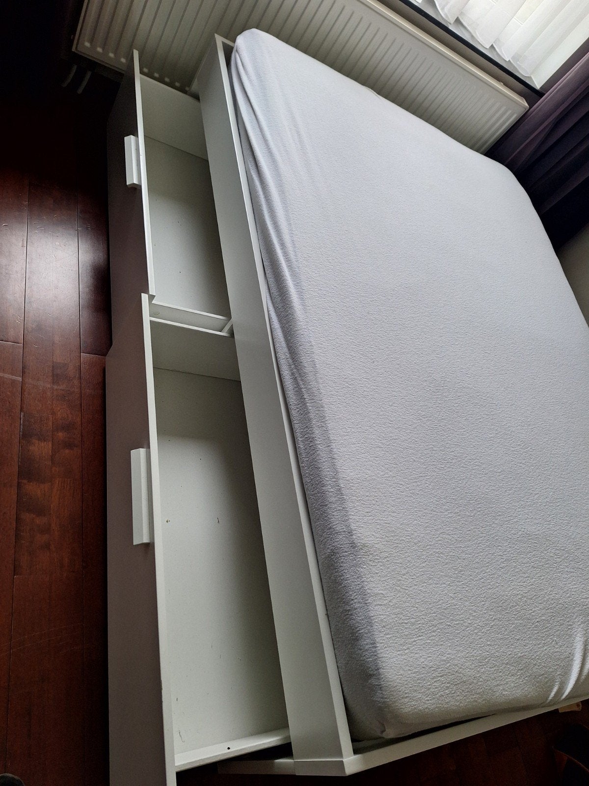IKEA BRIMNES bed 140x200, Ophalen, Gebruikt, Wit, Tweepersoons
