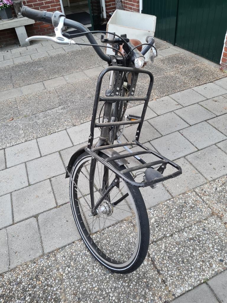 Batavus Old Dutch postfiets met voordrager en krat, Ophalen, Terugtraprem, Batavus, 53 tot 56 cm