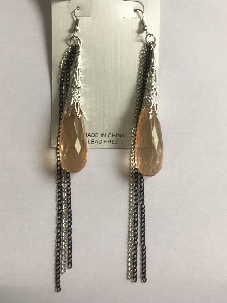 Champagne kleurige pegel kettinkjes hang oorbellen, Sieraden, Tassen en Uiterlijk, Oorbellen, Overige materialen, Hangers, Nieuw