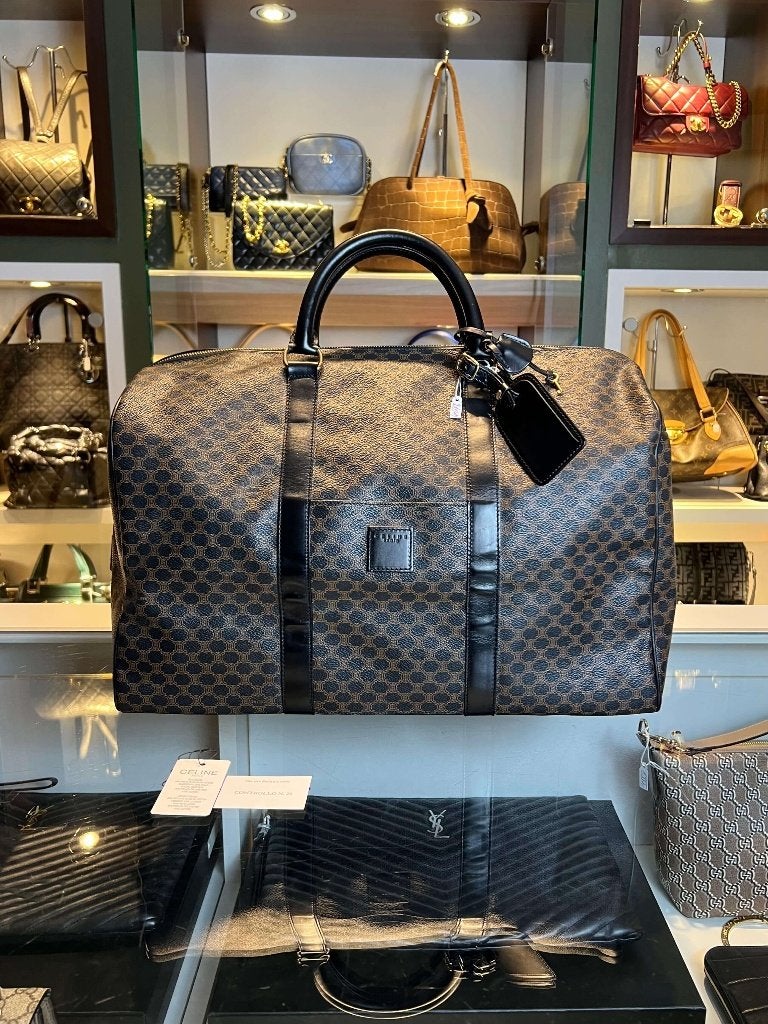 Céline Macadam Boston bag/reistas, Sieraden, Tassen en Uiterlijk, Ophalen, Zo goed als nieuw, Zwart, Handtas