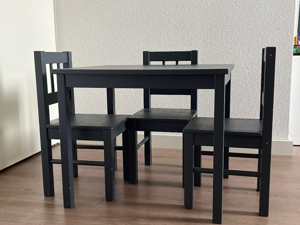IKEA kindertafel met 3 stoeltjes, Ophalen, Gebruikt, Tafel(s) en Stoel(en)