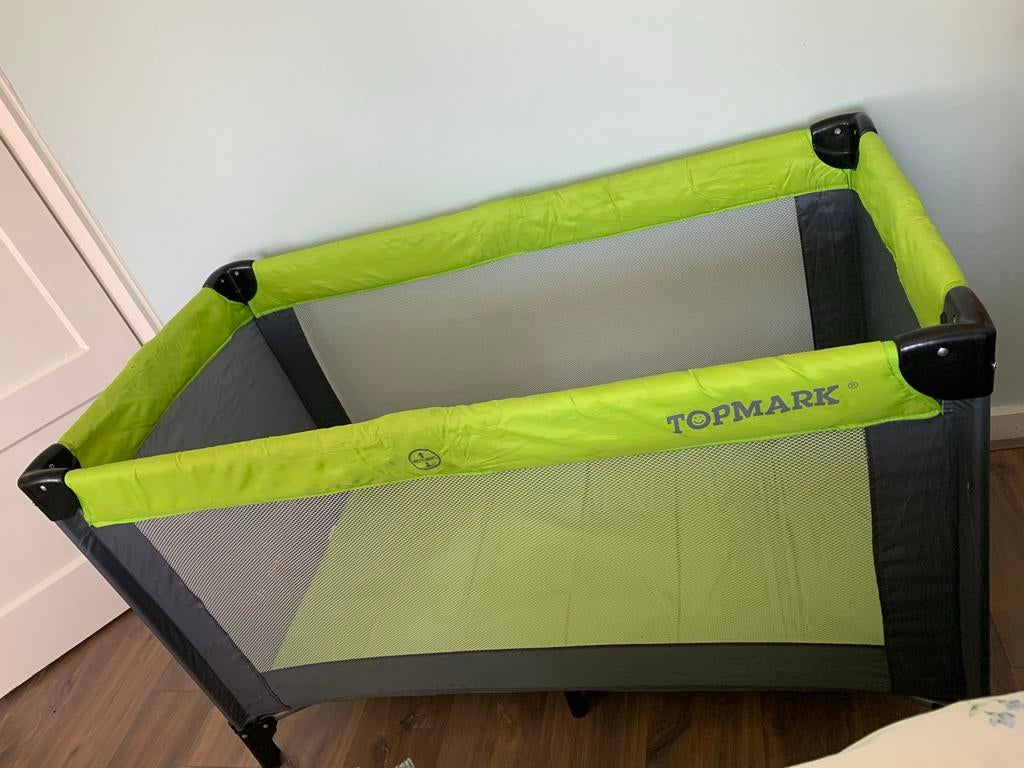 Topmark camping bed - Groen en Grijs, Ophalen, Gebruikt, Rechthoekig, Boxkleed
