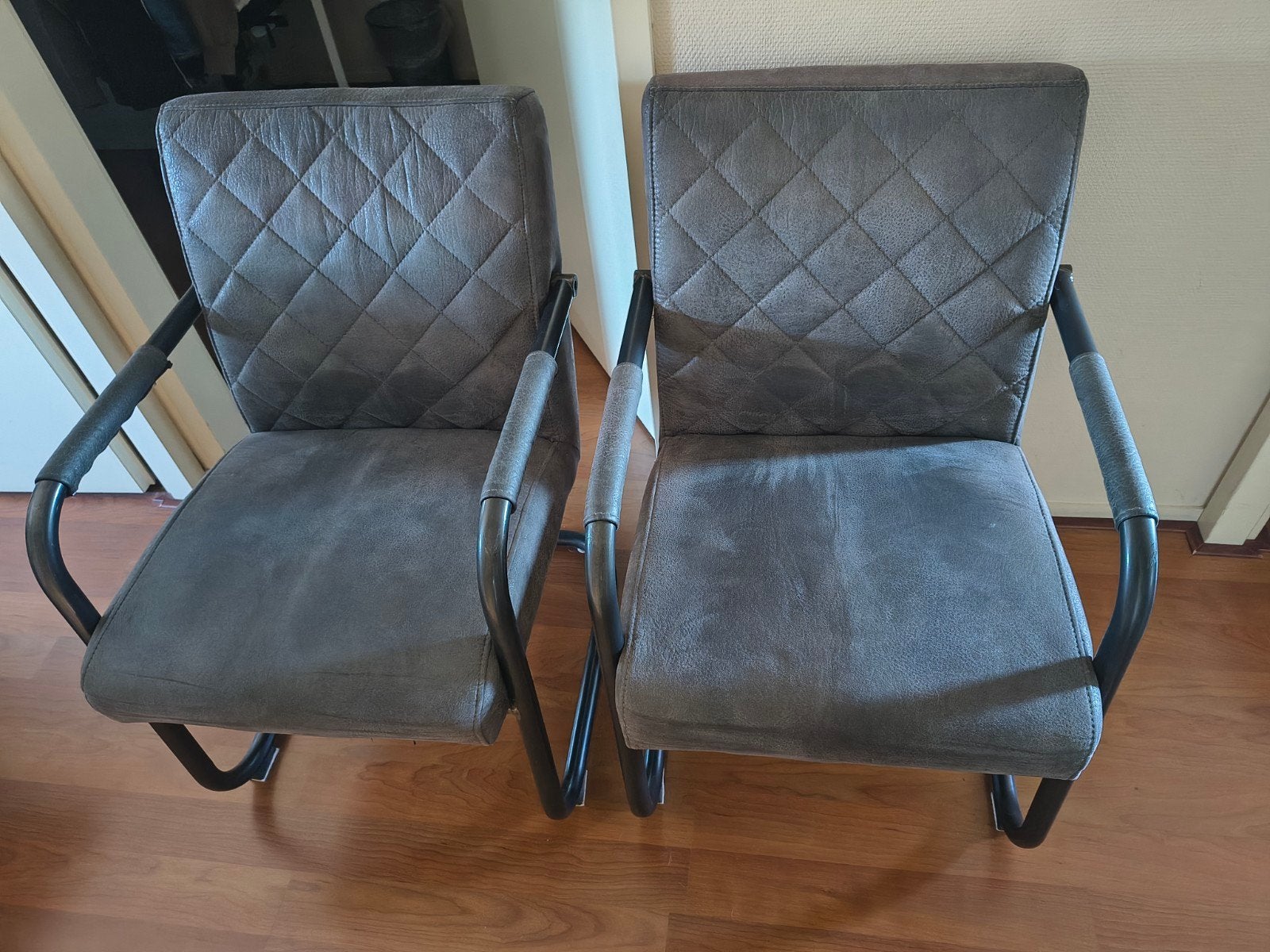 6 Eetkamerstoelen antraciet, Ophalen, Gebruikt, Grijs, Vijf, Zes of meer stoelen