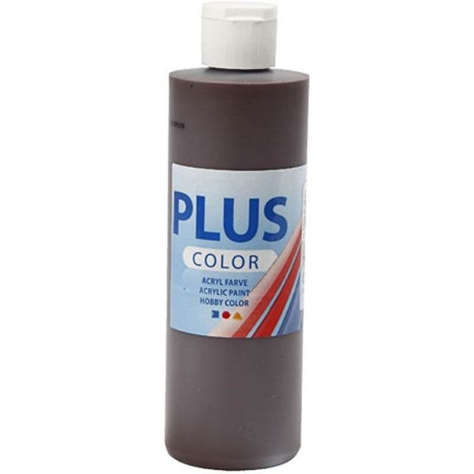 Plus Color acrylverf fles 250 ml chocoladebruin, Hobby en Vrije tijd, ., Nieuw, Ophalen of Verzenden, .