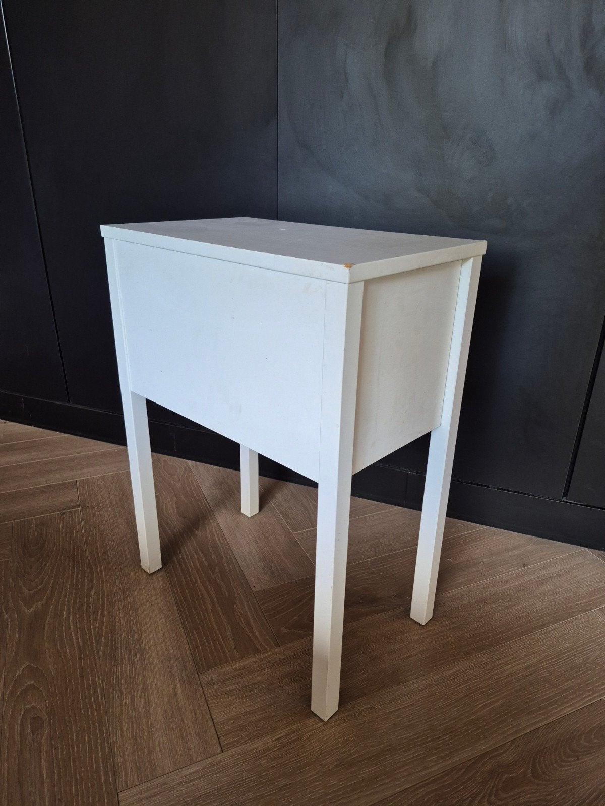 IKEA Nachtkastje met lade - Wit, Gebruikt, Minder dan 45 cm, Hout, 55 tot 70 cm