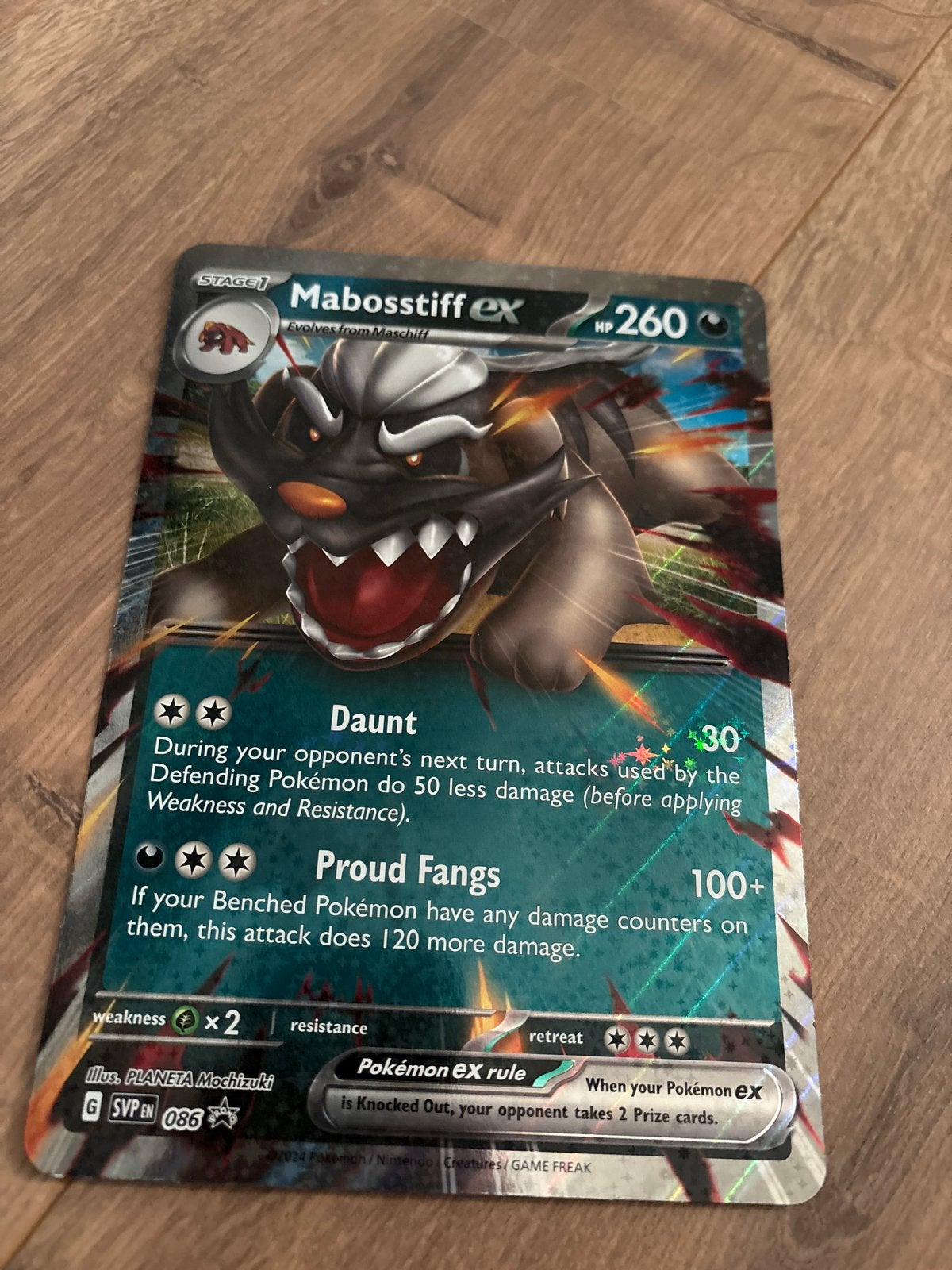 Grote Mabosstiff ex Pokémon kaart - Uitstekende staat, Ophalen of Verzenden, Zo goed als nieuw, Losse kaart