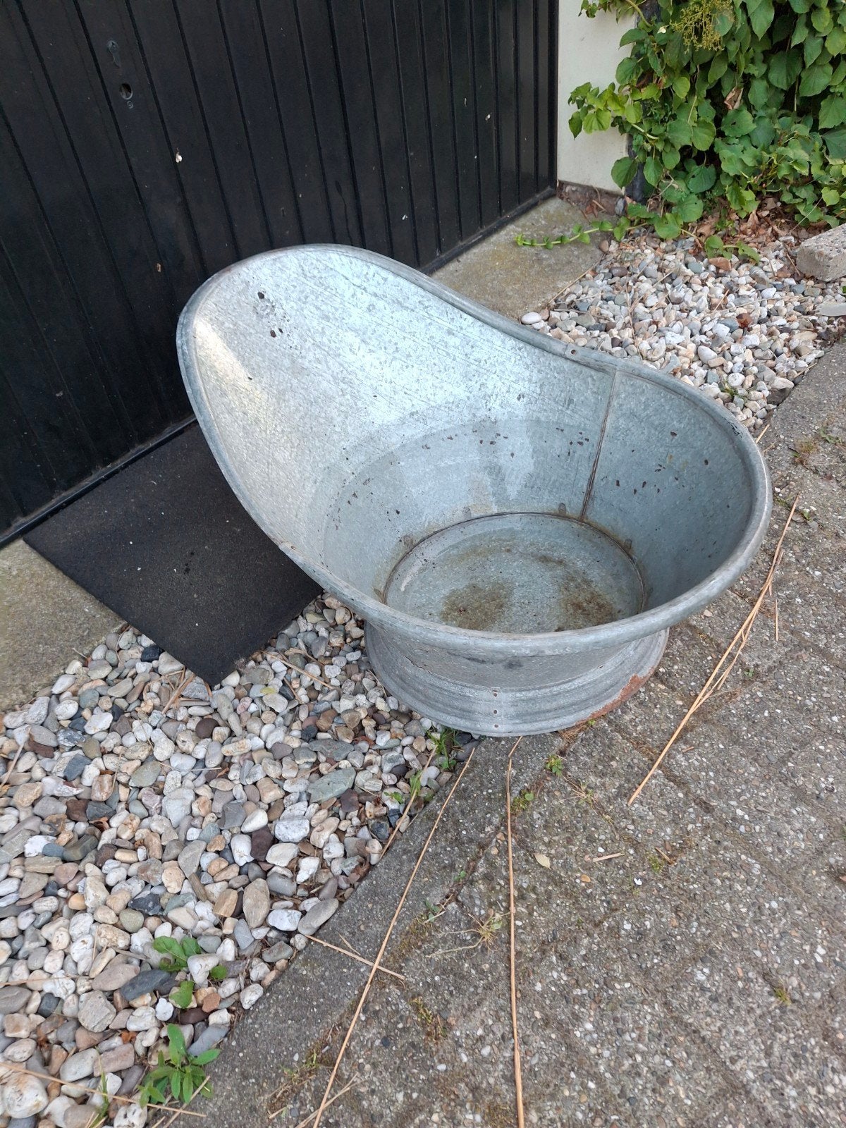 Gaaf vintage zinken zitbad - waterdicht, Antiek en Kunst, Ophalen of Verzenden