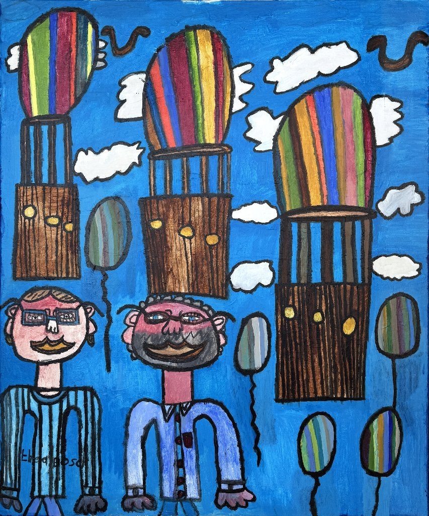747. Acrylverfschilderij, Thea Bosch, Ophalen of Verzenden