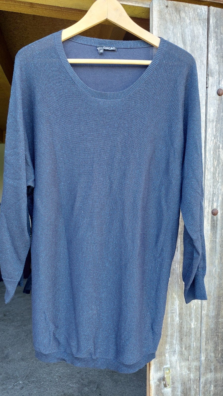 Donkerblauwe trui met metallic glans - Norah - Maat 44, Kleding | Dames, Norah, Ophalen of Verzenden, Maat 42/44 (L), Blauw
