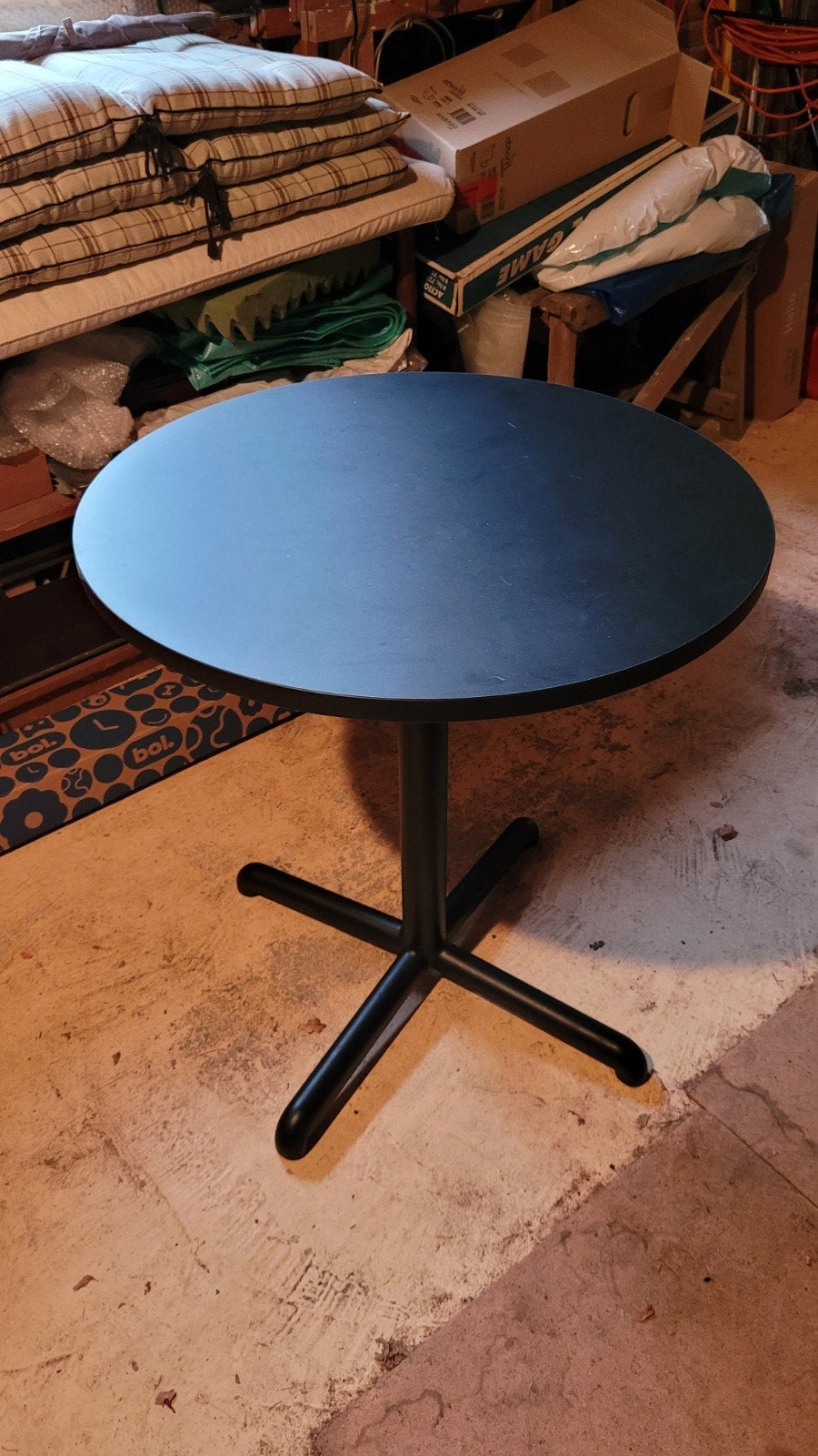 IKEA kleine  ronde eettafel zwart Stensele 70 cm, Ophalen, Gebruikt, 50 tot 100 cm, Rond
