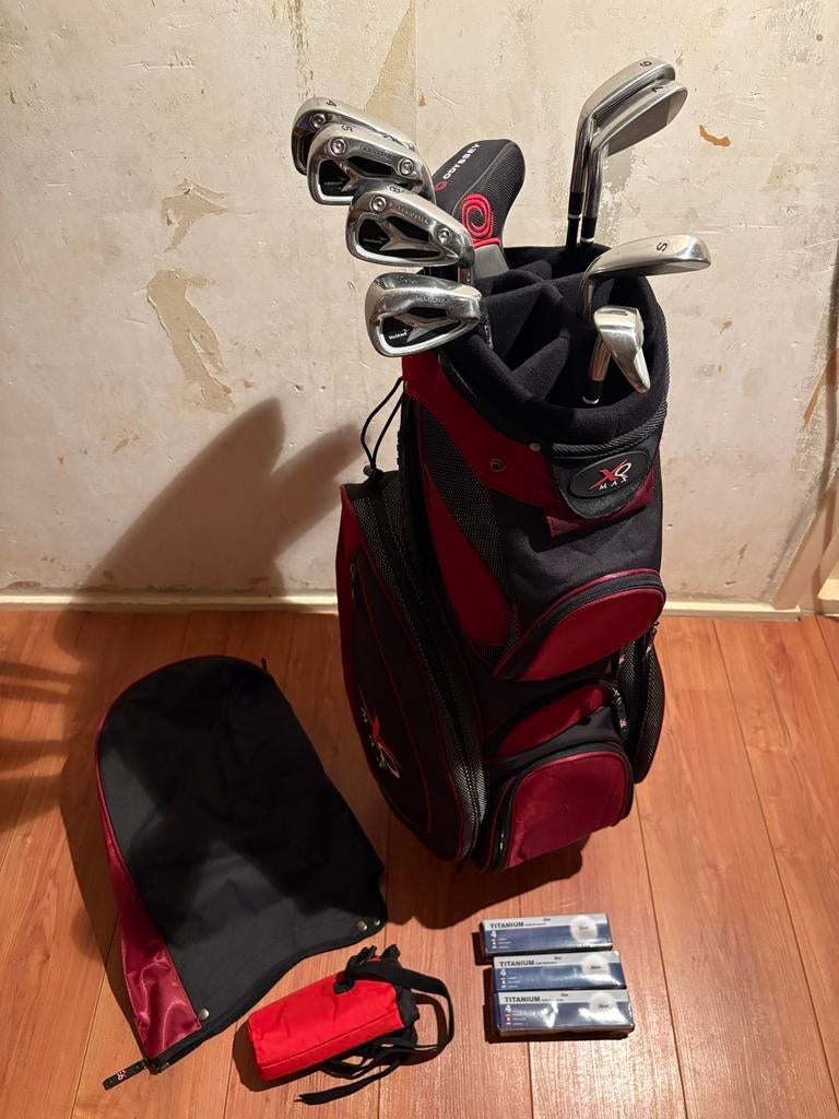 Golfset XQ Max Golftas MDGolf Blackhawk Clubs Odyssey Putter, Ophalen, Zo goed als nieuw, Set, Overige merken