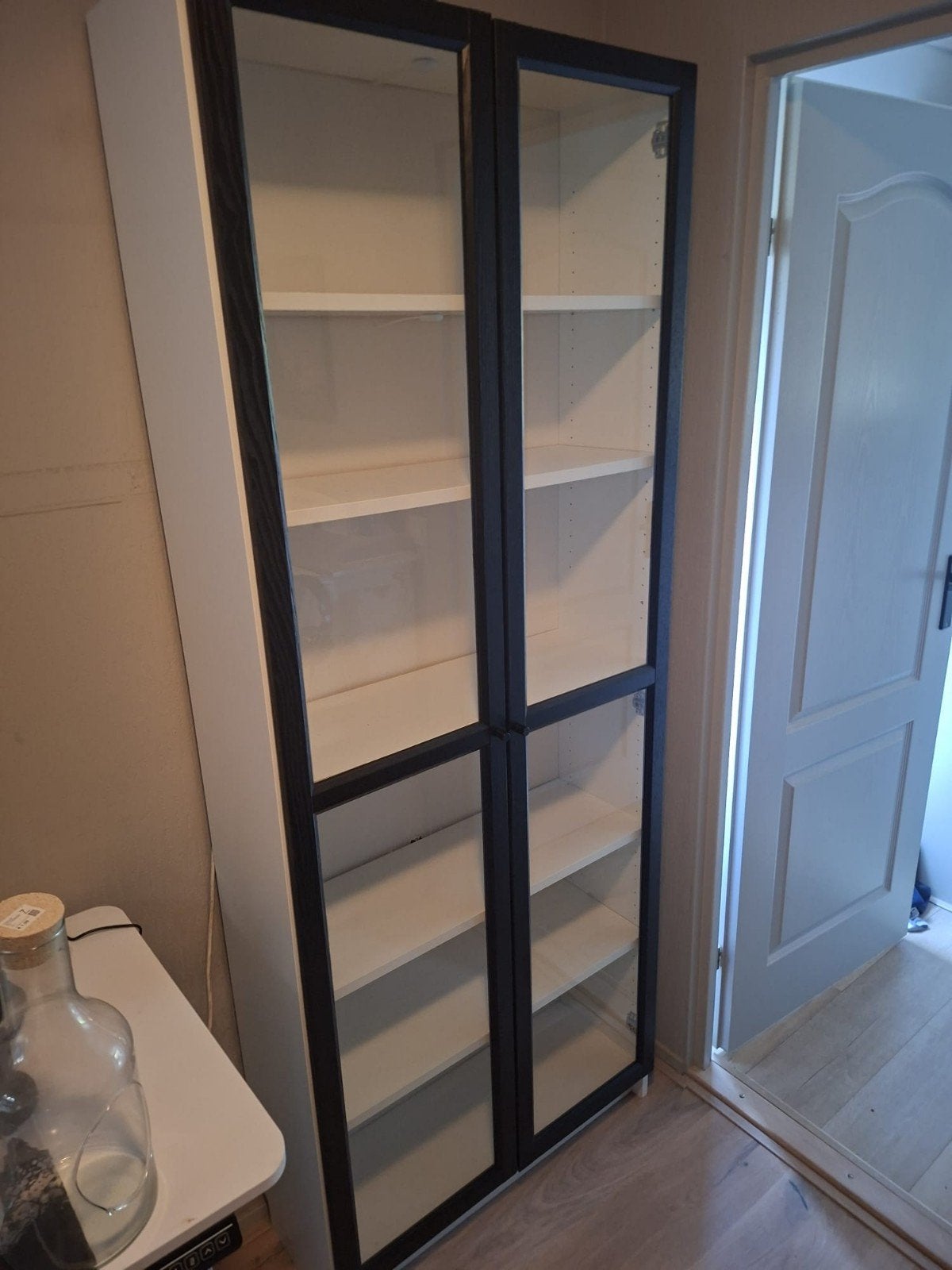 IKEA Billy Boekenkast met Oxberg GlazenDeuren en Verlichting, Ophalen, Met deur(en), 200 cm of meer, Modern, Functioneel