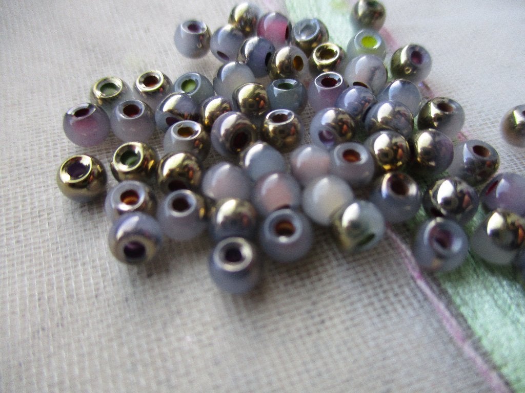 415/AANBIEDING partij brons/crystal glaskralen, Ophalen of Verzenden, Nieuw, Kraal